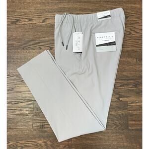 Perry Ellis Portfolio Men's Medium TechWorks Pants Slim Fit Drawstring Alloy NEW